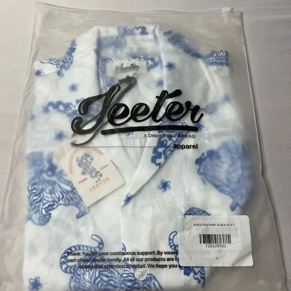 Jeeter Pursuit of Paradise Tiger Shirt - White Size Small unisex - Picture 2 of 12